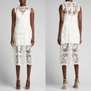 BRONX & BANCO White Poppy Midi Dress sz XS